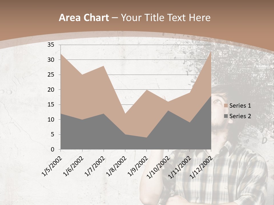 A Man With His Head In The Air Pointing At Something PowerPoint Template