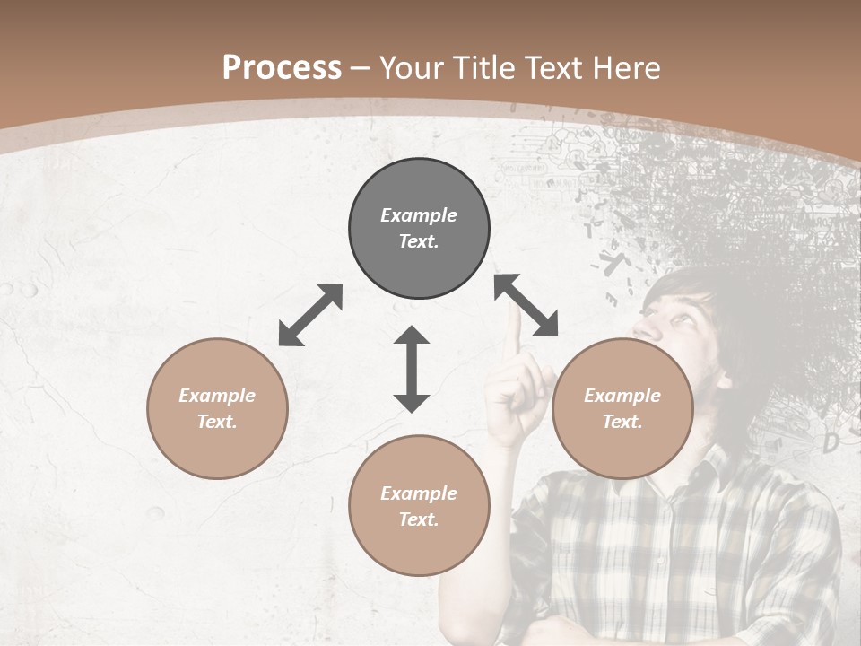 A Man With His Head In The Air Pointing At Something PowerPoint Template
