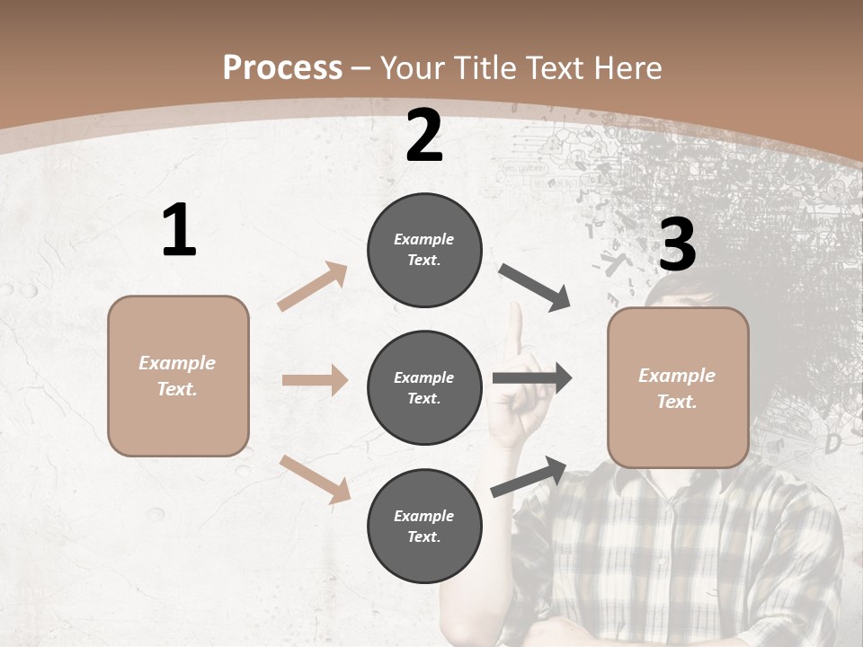 A Man With His Head In The Air Pointing At Something PowerPoint Template
