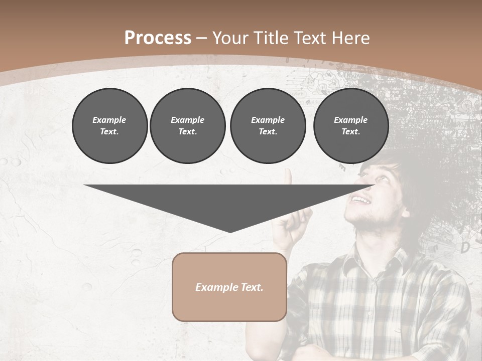 A Man With His Head In The Air Pointing At Something PowerPoint Template