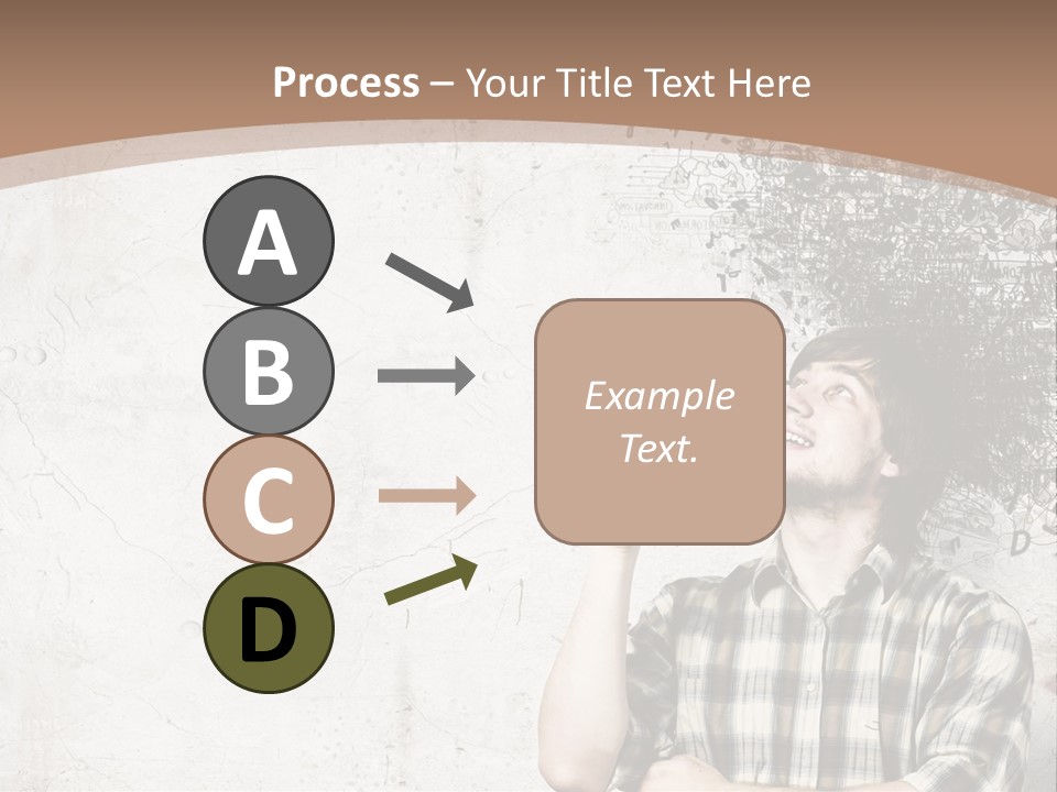 A Man With His Head In The Air Pointing At Something PowerPoint Template