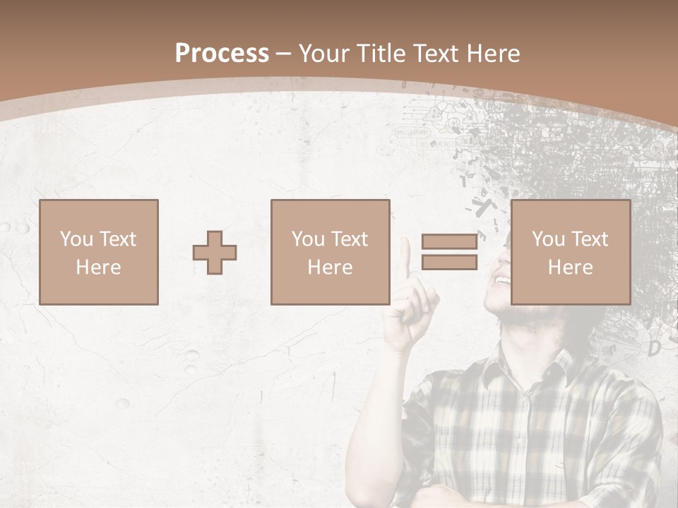 A Man With His Head In The Air Pointing At Something PowerPoint Template