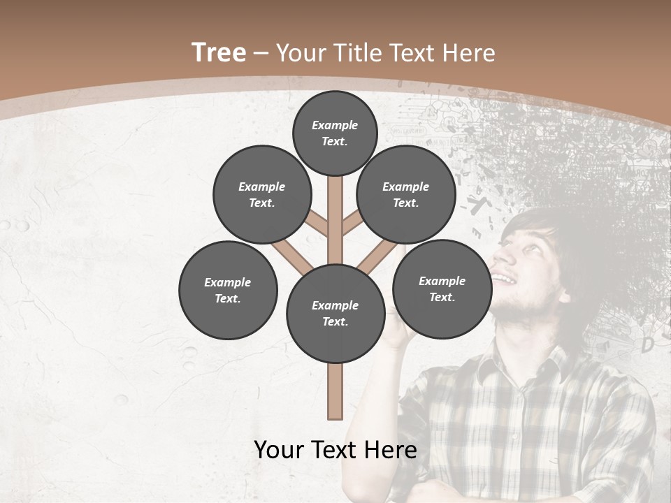 A Man With His Head In The Air Pointing At Something PowerPoint Template