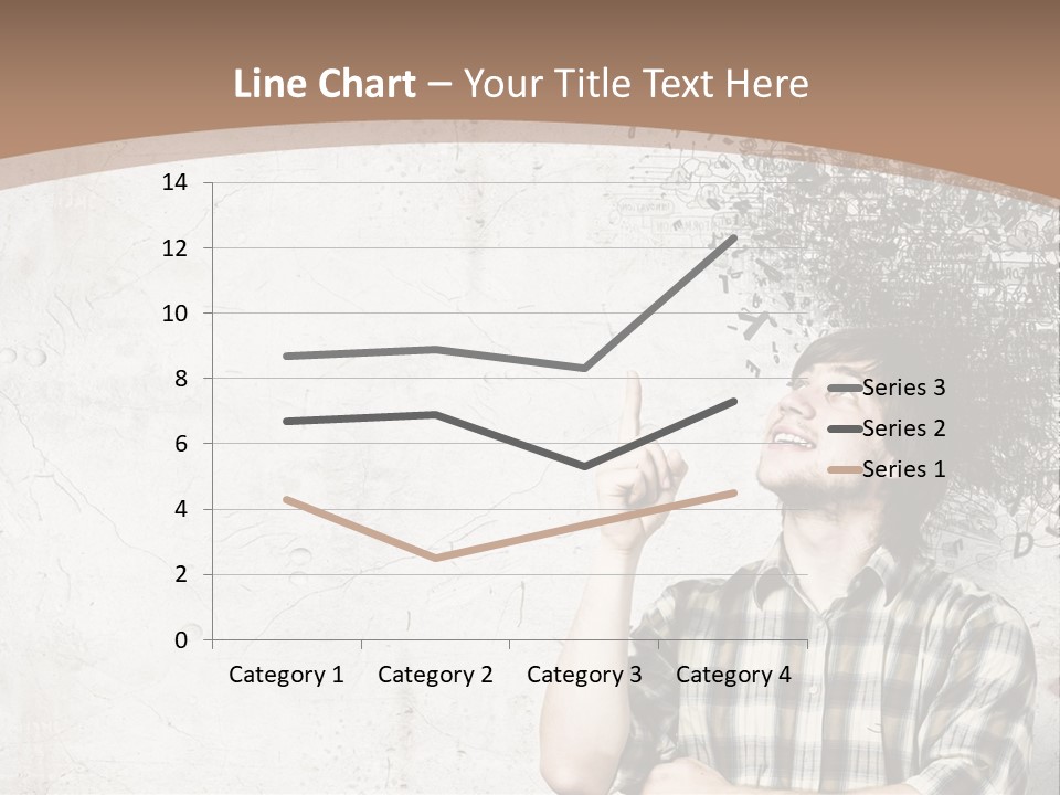 A Man With His Head In The Air Pointing At Something PowerPoint Template