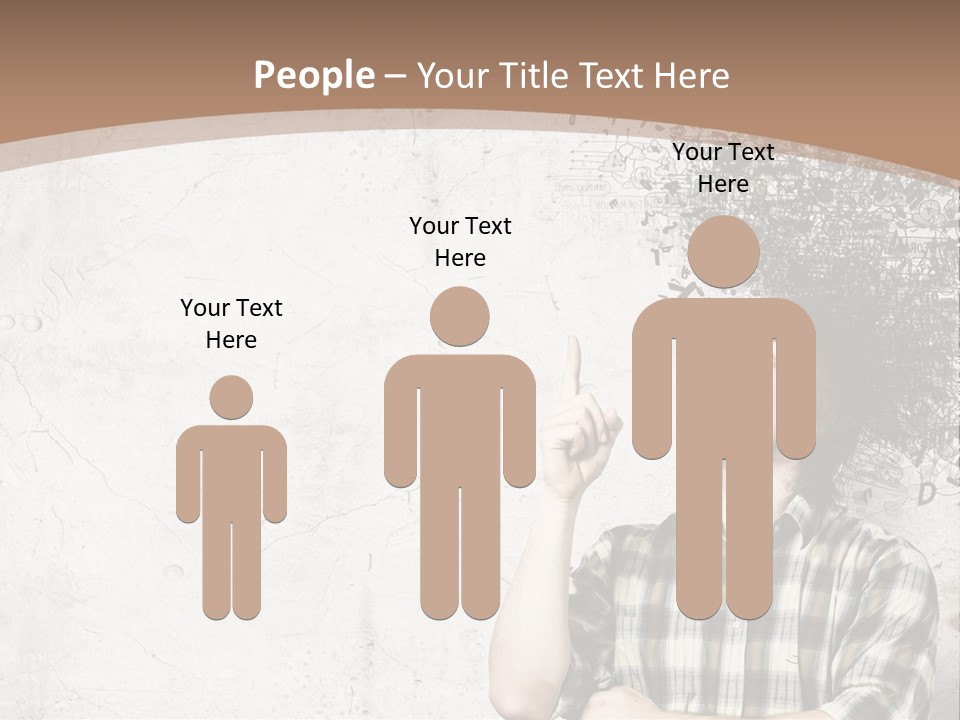 A Man With His Head In The Air Pointing At Something PowerPoint Template