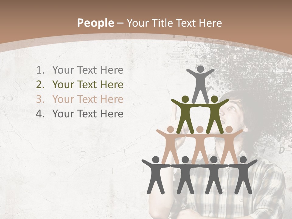 A Man With His Head In The Air Pointing At Something PowerPoint Template