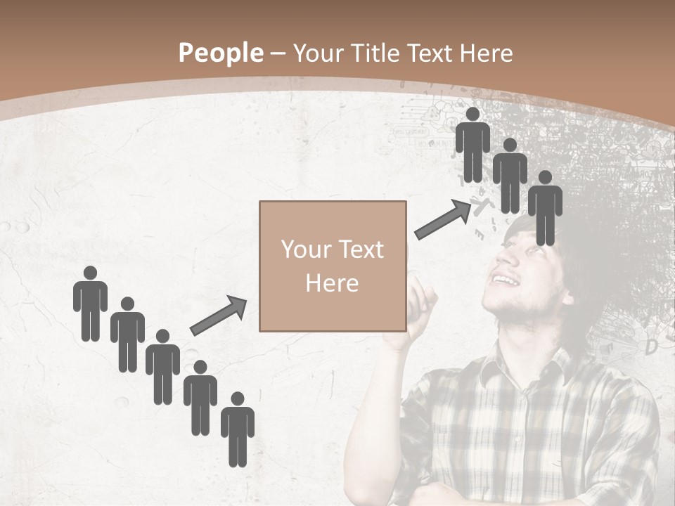 A Man With His Head In The Air Pointing At Something PowerPoint Template