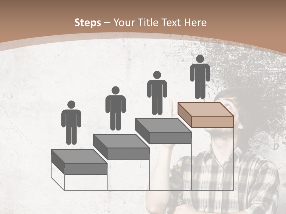 A Man With His Head In The Air Pointing At Something PowerPoint Template