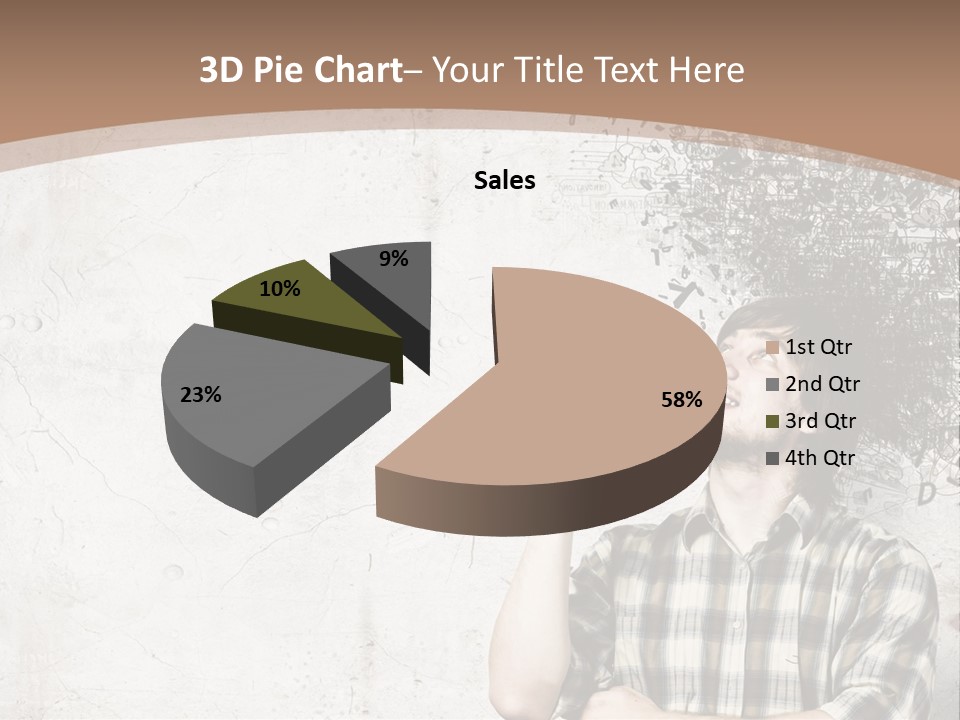 A Man With His Head In The Air Pointing At Something PowerPoint Template