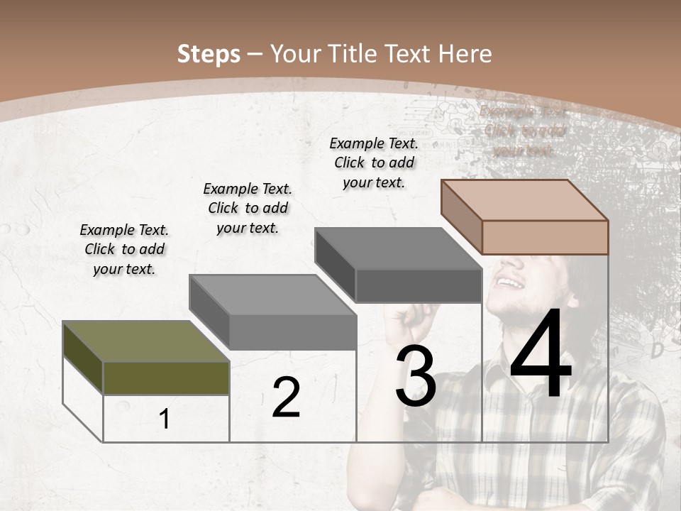 A Man With His Head In The Air Pointing At Something PowerPoint Template