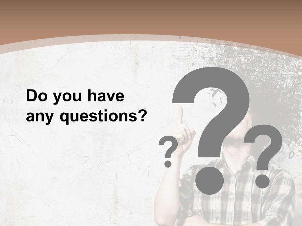 A Man With His Head In The Air Pointing At Something PowerPoint Template