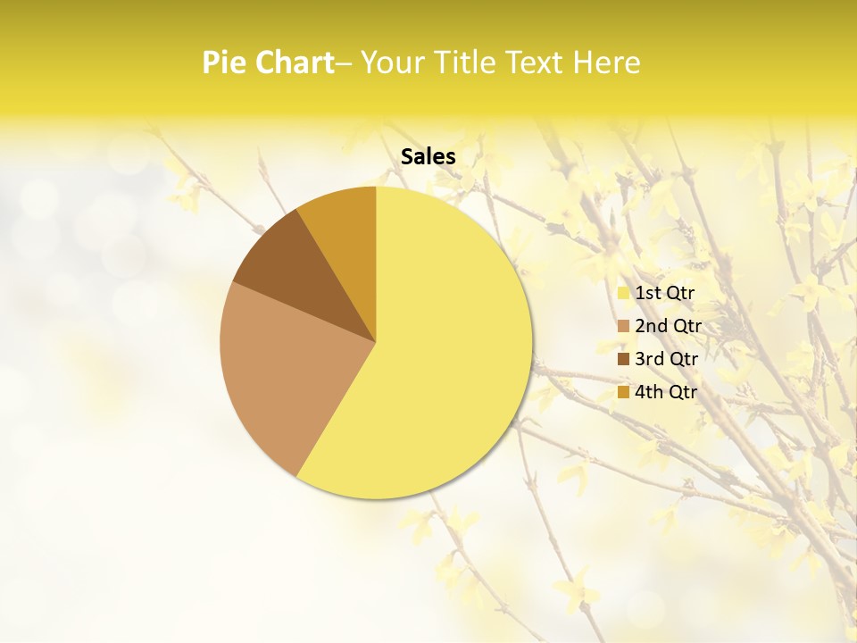 A Branch With Yellow Flowers On A Sunny Day PowerPoint Template