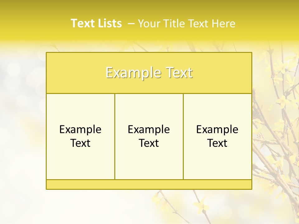 A Branch With Yellow Flowers On A Sunny Day PowerPoint Template