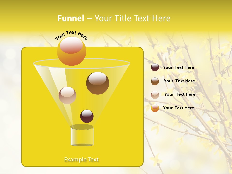 A Branch With Yellow Flowers On A Sunny Day PowerPoint Template