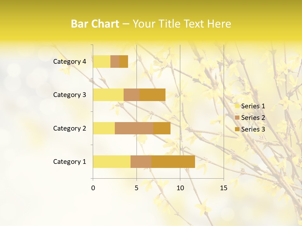 A Branch With Yellow Flowers On A Sunny Day PowerPoint Template