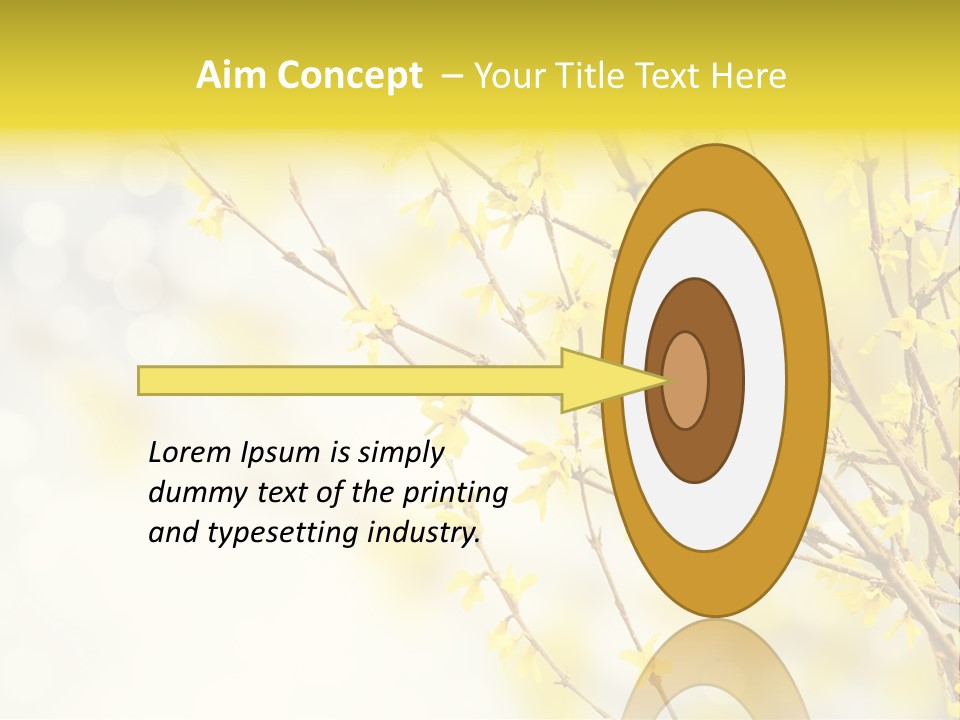 A Branch With Yellow Flowers On A Sunny Day PowerPoint Template