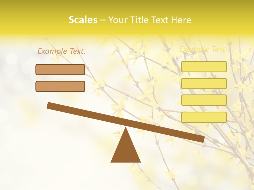 A Branch With Yellow Flowers On A Sunny Day PowerPoint Template
