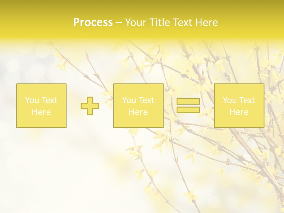 A Branch With Yellow Flowers On A Sunny Day PowerPoint Template