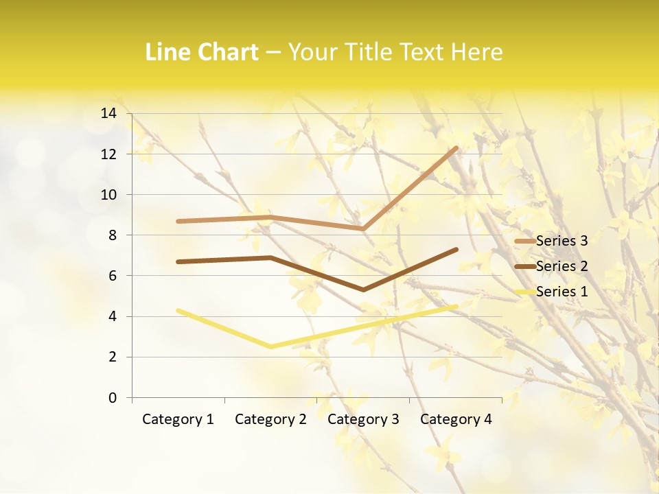A Branch With Yellow Flowers On A Sunny Day PowerPoint Template