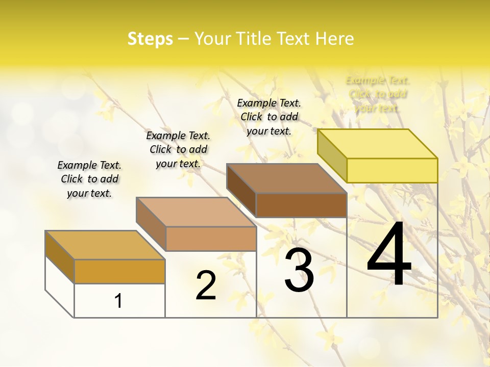 A Branch With Yellow Flowers On A Sunny Day PowerPoint Template