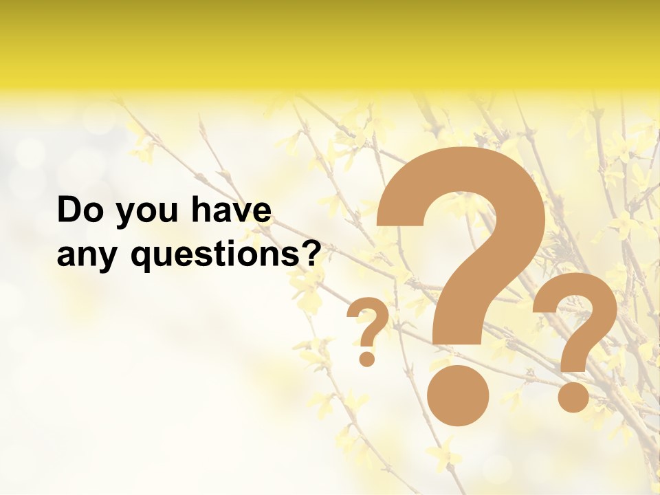 A Branch With Yellow Flowers On A Sunny Day PowerPoint Template