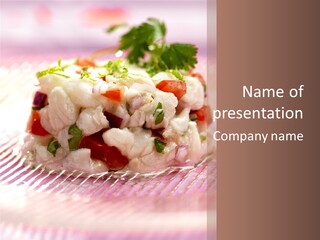 A Plate Of Food With Garnishes On It PowerPoint Template