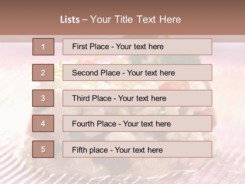 A Plate Of Food With Garnishes On It PowerPoint Template