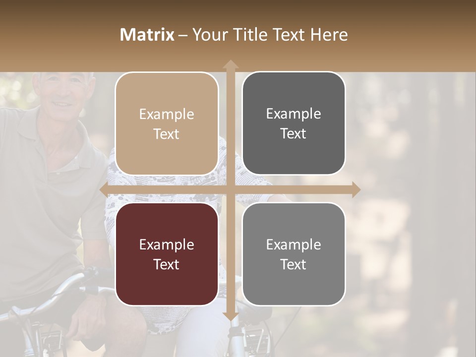 A Man And A Woman Riding A Bike In The Woods PowerPoint Template