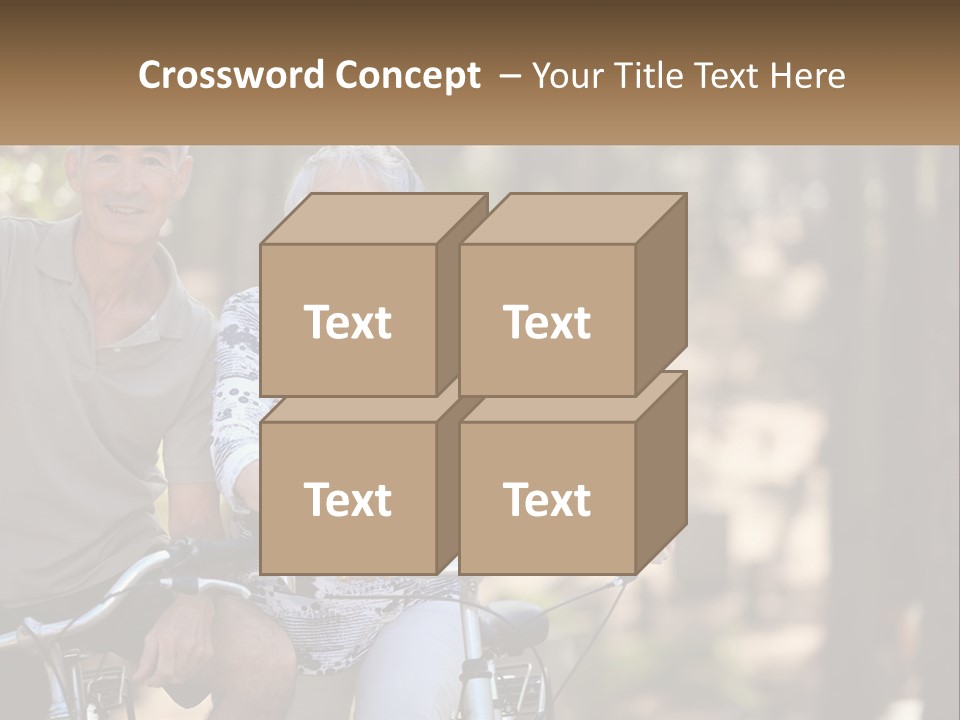 A Man And A Woman Riding A Bike In The Woods PowerPoint Template