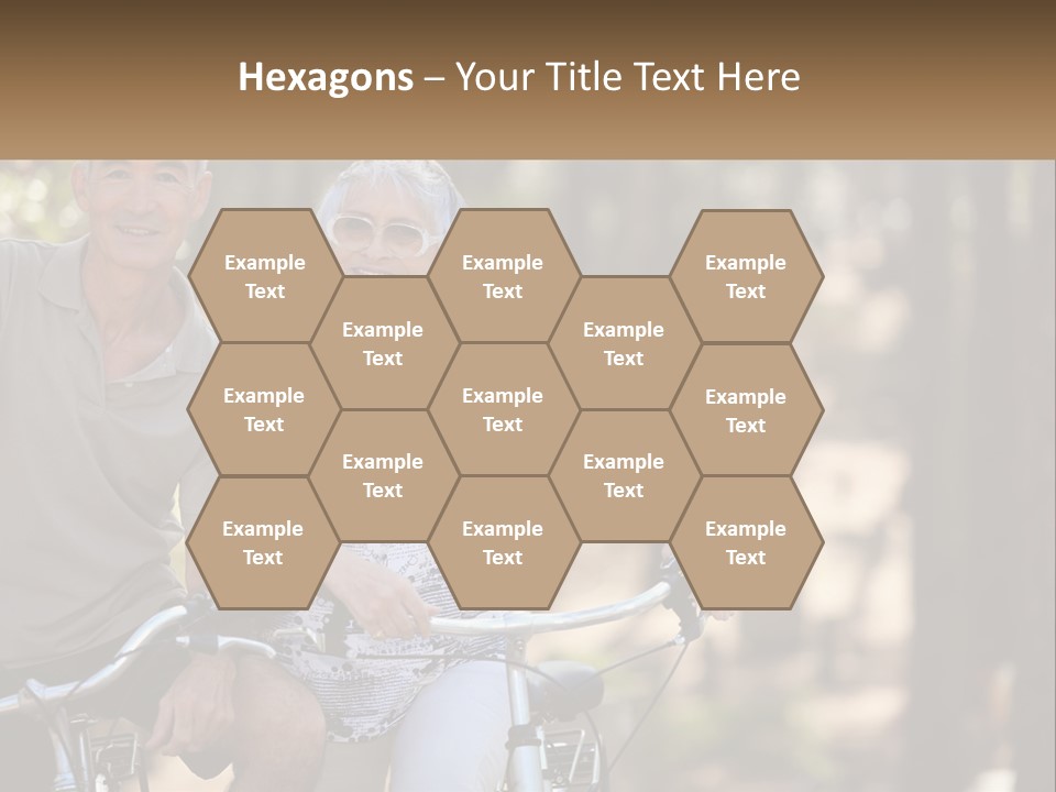 A Man And A Woman Riding A Bike In The Woods PowerPoint Template