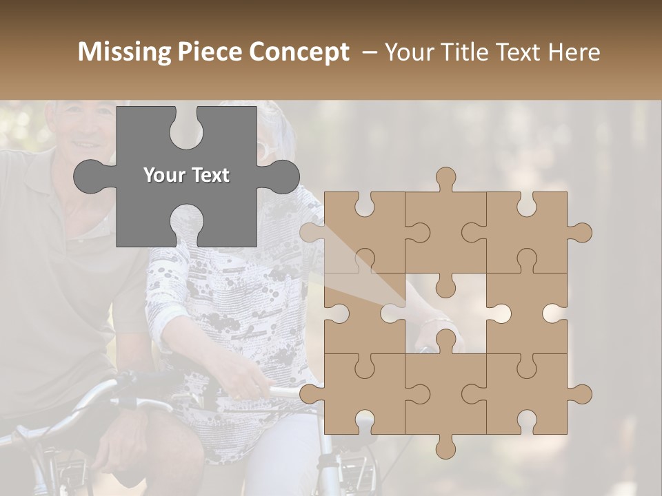 A Man And A Woman Riding A Bike In The Woods PowerPoint Template