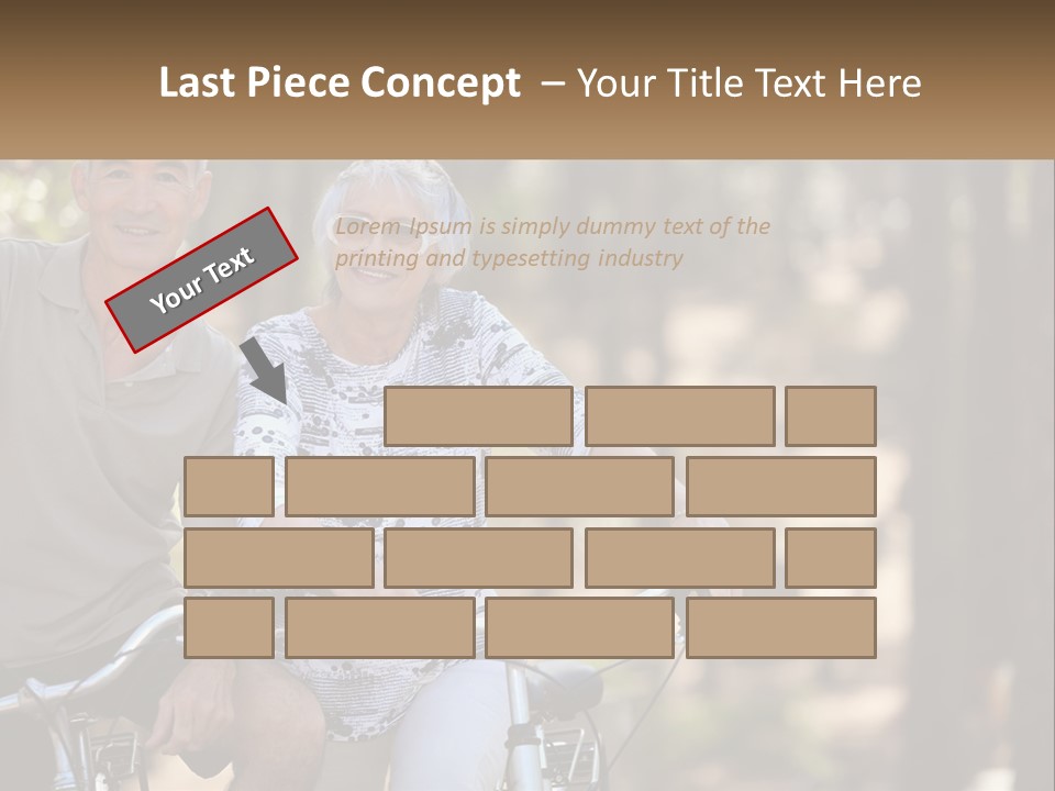 A Man And A Woman Riding A Bike In The Woods PowerPoint Template