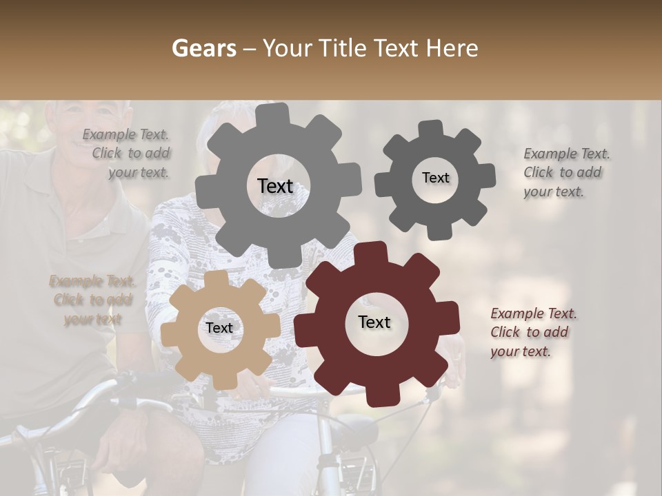 A Man And A Woman Riding A Bike In The Woods PowerPoint Template