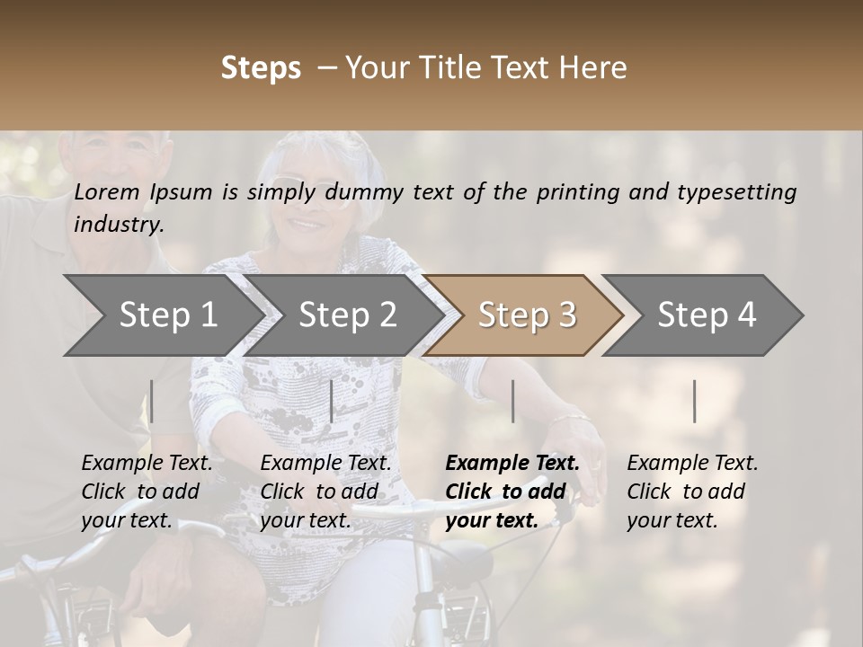 A Man And A Woman Riding A Bike In The Woods PowerPoint Template