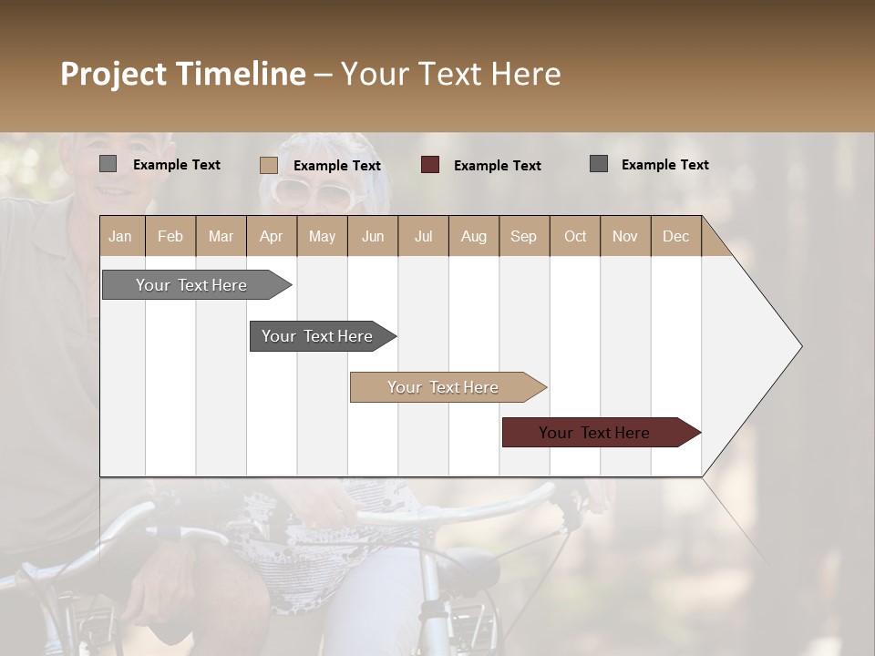 A Man And A Woman Riding A Bike In The Woods PowerPoint Template
