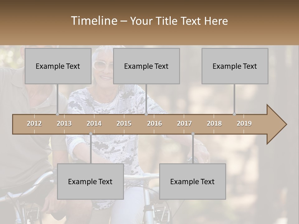 A Man And A Woman Riding A Bike In The Woods PowerPoint Template