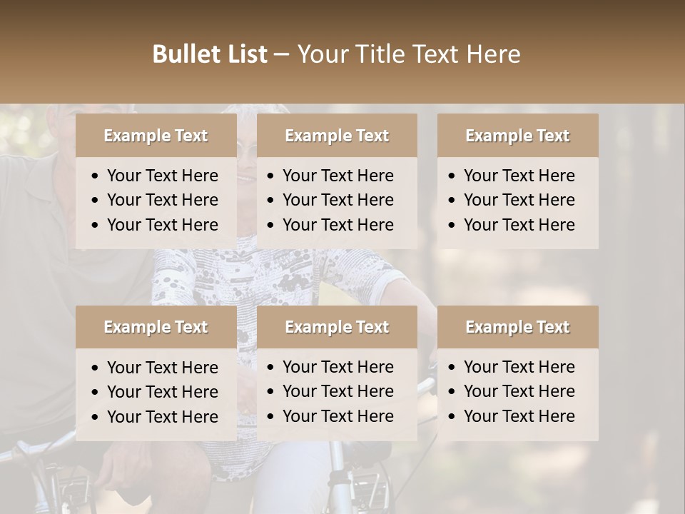 A Man And A Woman Riding A Bike In The Woods PowerPoint Template