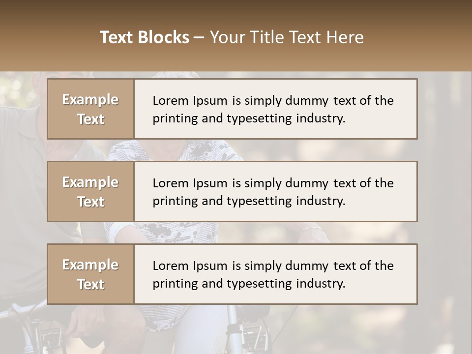 A Man And A Woman Riding A Bike In The Woods PowerPoint Template