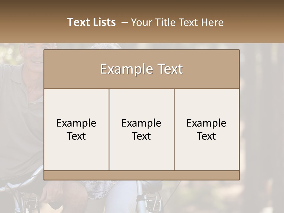 A Man And A Woman Riding A Bike In The Woods PowerPoint Template