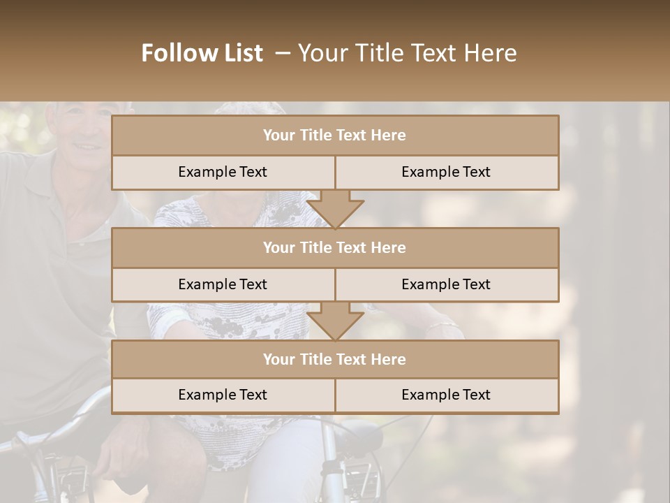 A Man And A Woman Riding A Bike In The Woods PowerPoint Template