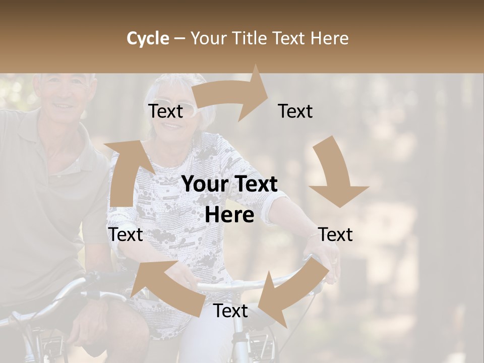 A Man And A Woman Riding A Bike In The Woods PowerPoint Template