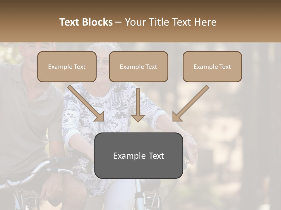 A Man And A Woman Riding A Bike In The Woods PowerPoint Template