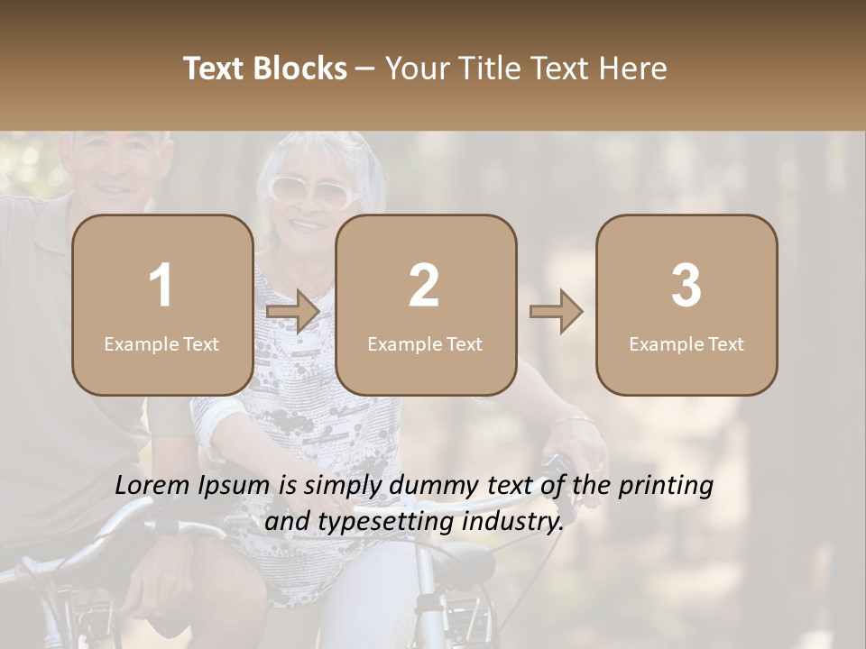 A Man And A Woman Riding A Bike In The Woods PowerPoint Template