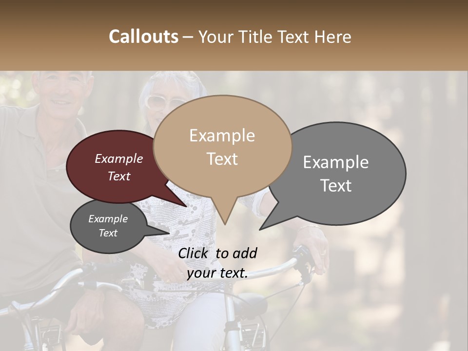 A Man And A Woman Riding A Bike In The Woods PowerPoint Template