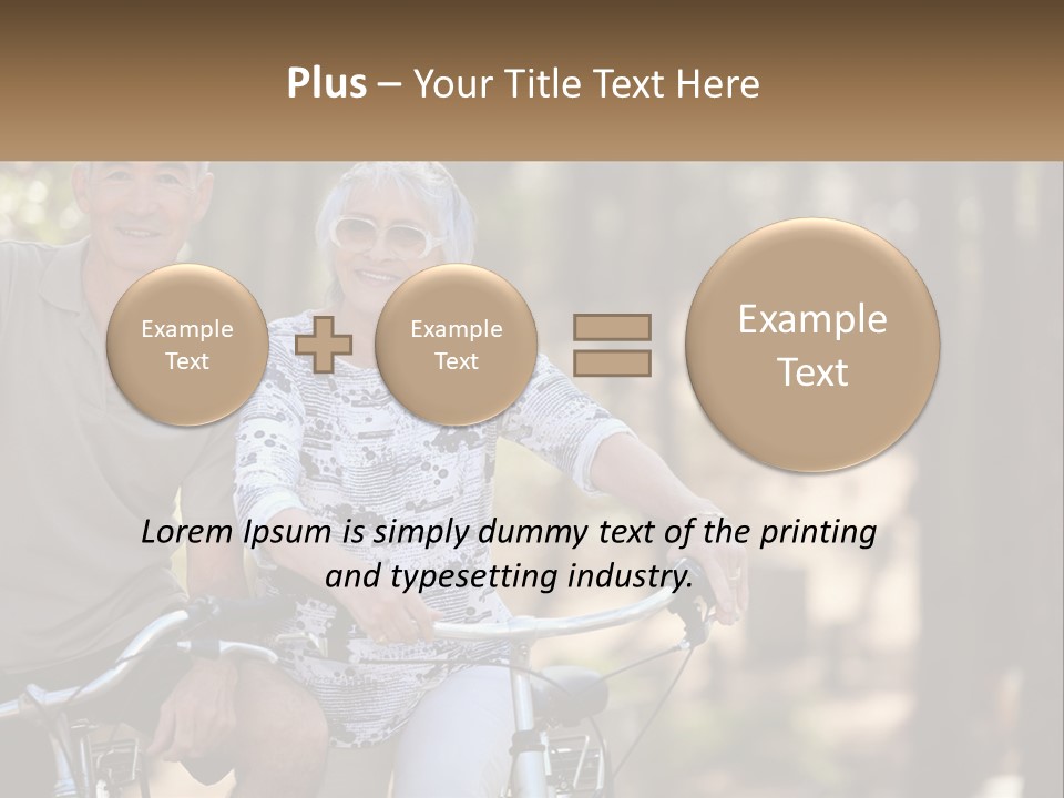 A Man And A Woman Riding A Bike In The Woods PowerPoint Template