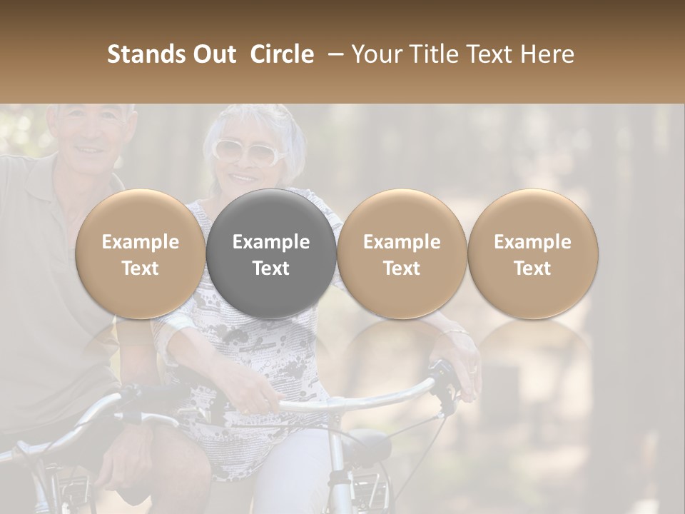 A Man And A Woman Riding A Bike In The Woods PowerPoint Template