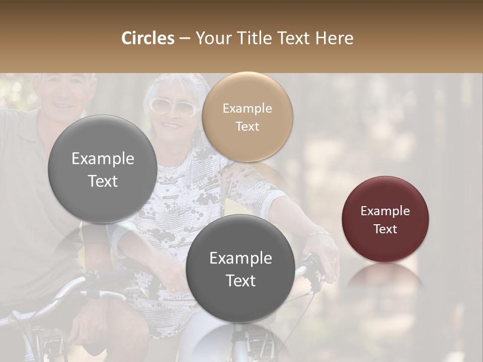 A Man And A Woman Riding A Bike In The Woods PowerPoint Template