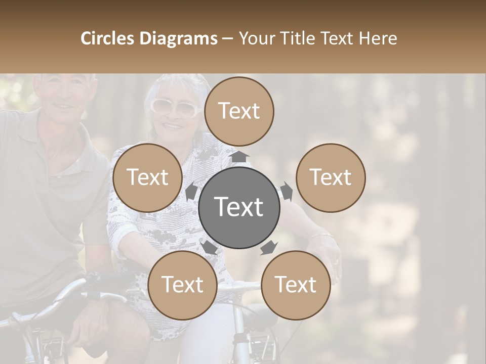 A Man And A Woman Riding A Bike In The Woods PowerPoint Template