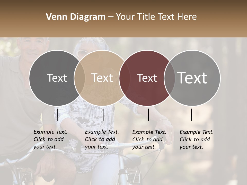 A Man And A Woman Riding A Bike In The Woods PowerPoint Template