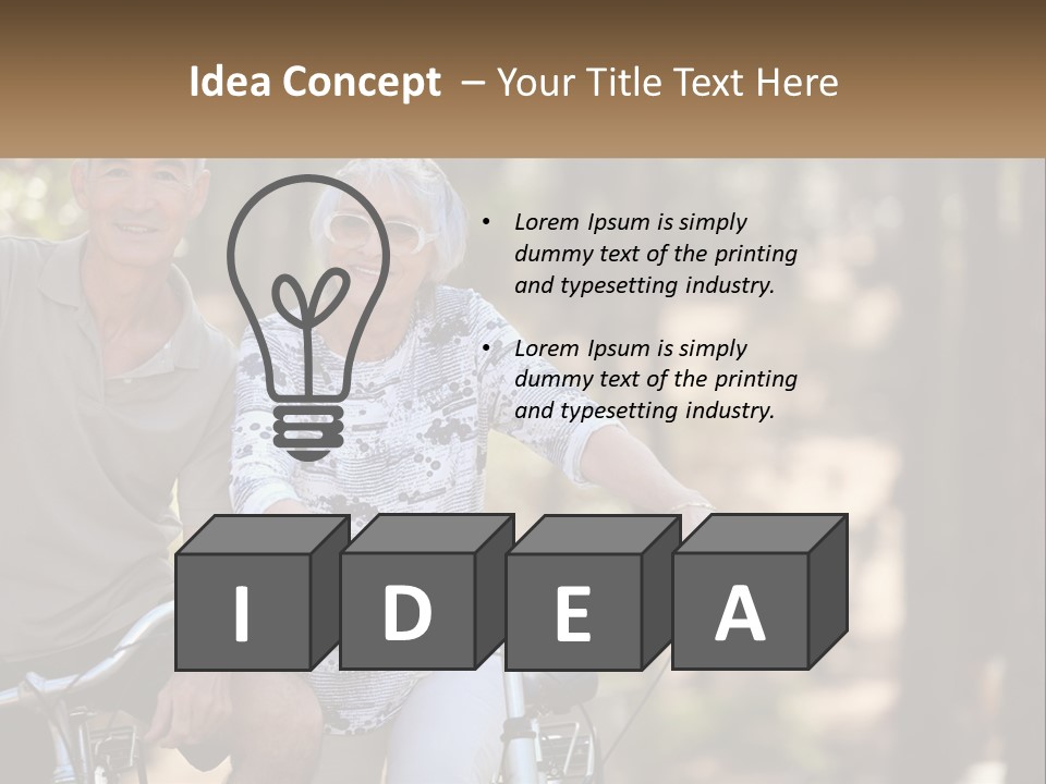 A Man And A Woman Riding A Bike In The Woods PowerPoint Template